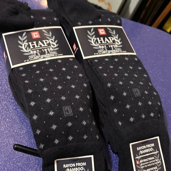 Six pairs of men's Chaps socks knee highs rayon from bamboo.NWT - Picture 1 of 2
